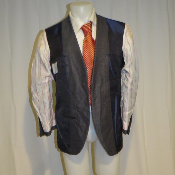 Miller's Oath Gray Herringbone Super 100 One Button Suit Jacket 39R - Picture 8 of 11